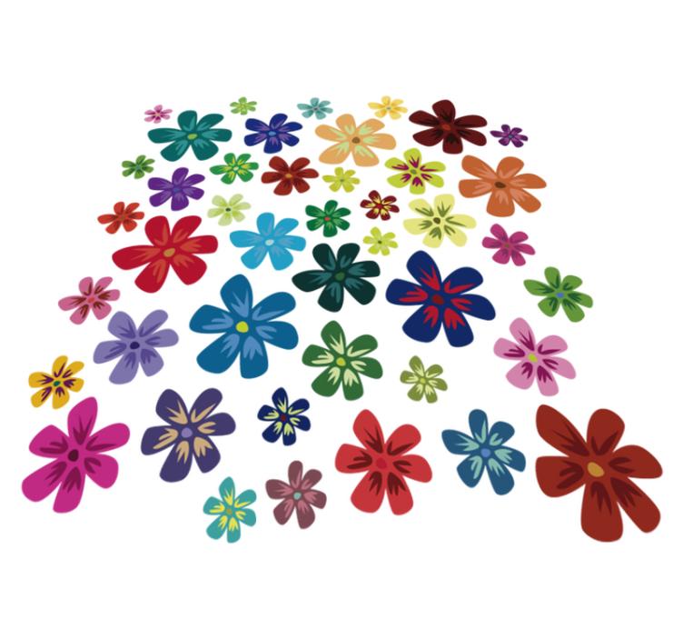 Tapis vinyle plantes fleurs colorées - TenStickers