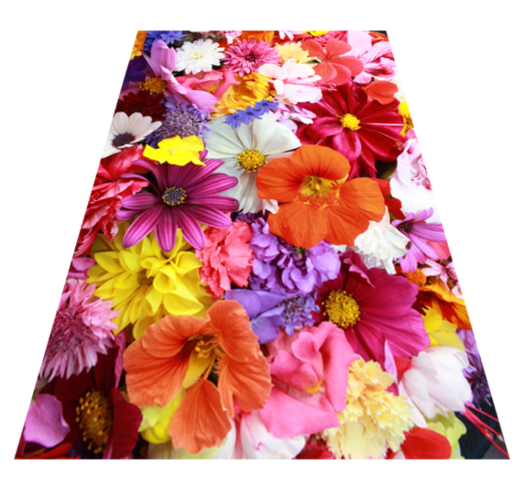 Tapis vinyle plantes fleurs colorées en abondance - TenStickers