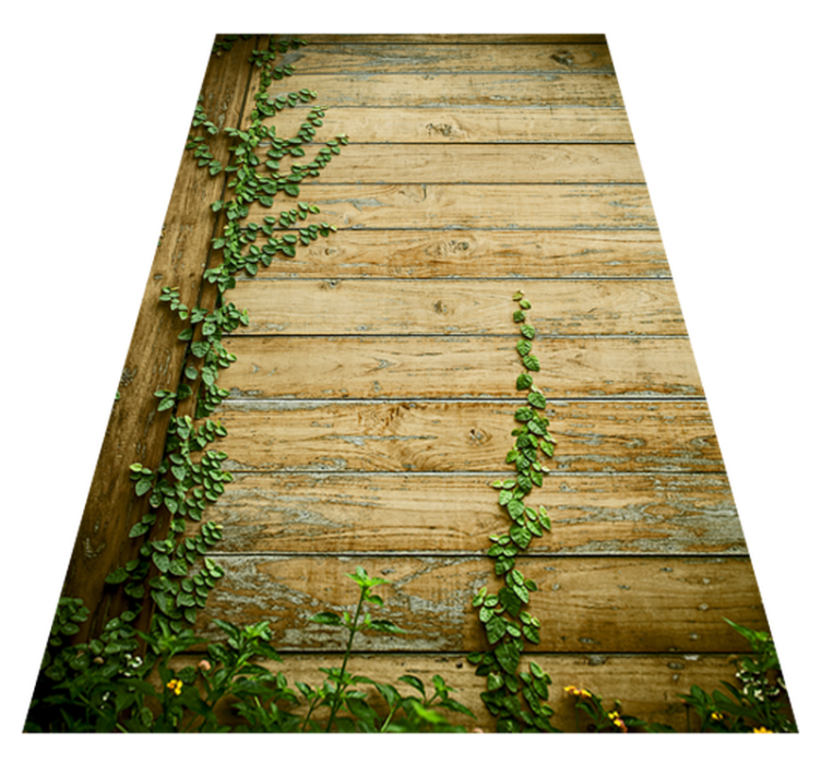 Tapis vinyle plantes vignes sur bois - TenStickers