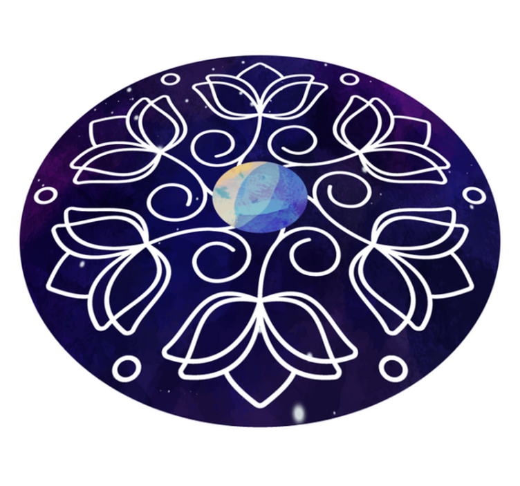 Tapis vinyle plantes design motif lotus - TenStickers