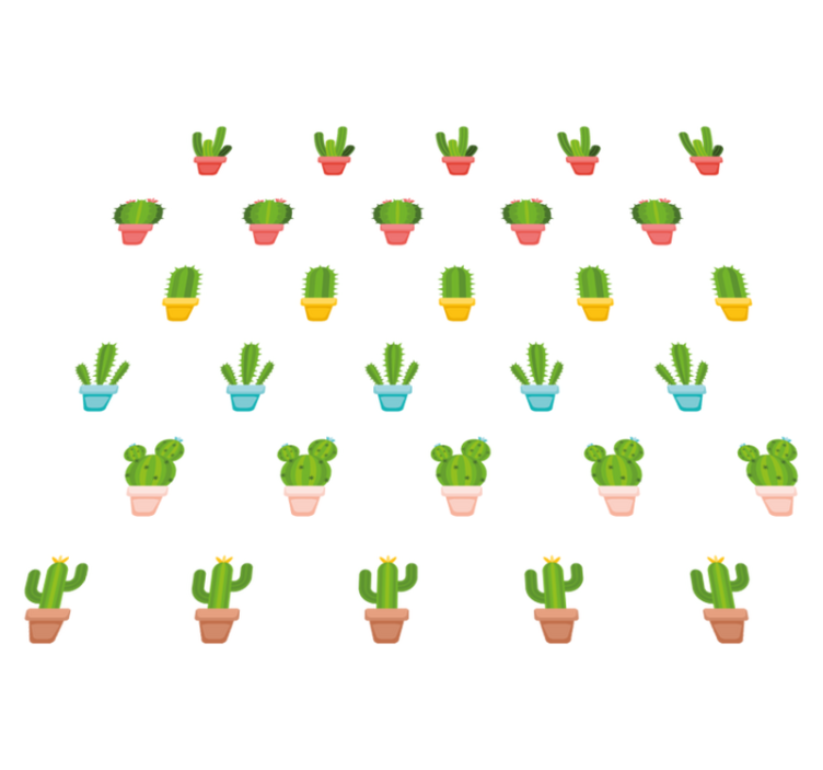 Tapis vinyle plantes motifs de cactus - TenStickers