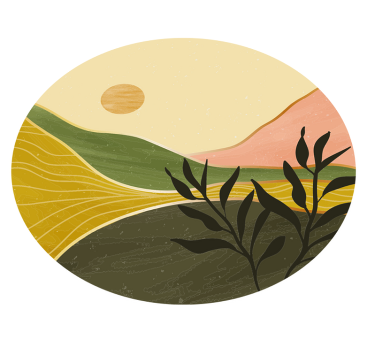 Tapis vinyle plantes paysage serein - TenStickers