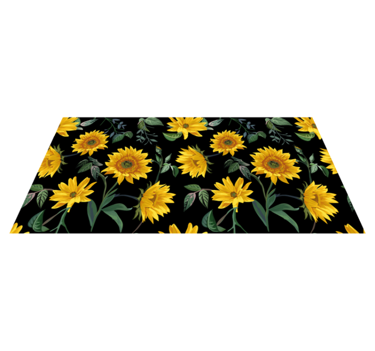 Tapis vinyle plantes tournesols vintage - TenStickers