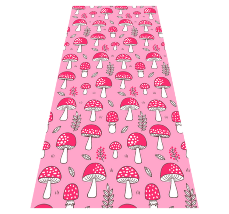 Tapis vinyle plantes champignons roses classiques - TenStickers