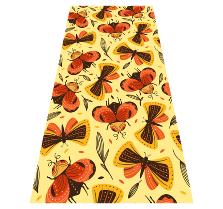 Tapis vinyle plantes image de papillon sur fleur - TenStickers