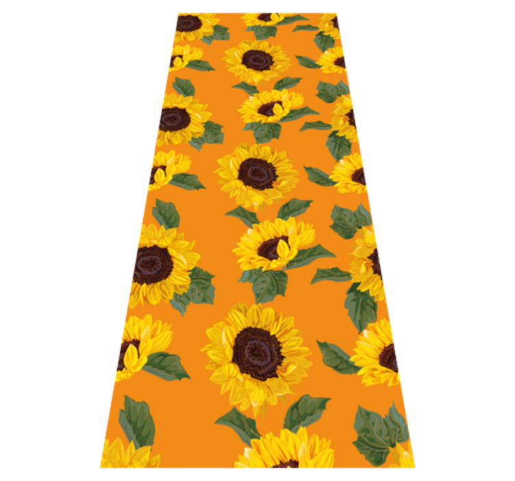 Tapis vinyle plantes tournesol orange - TenStickers