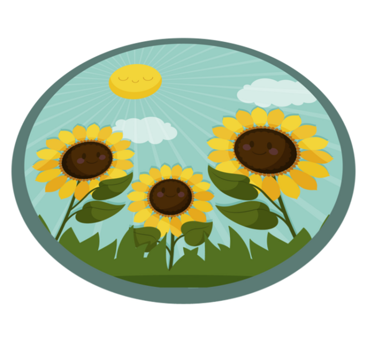 Tapis vinyle plantes fleurs au soleil - TenStickers