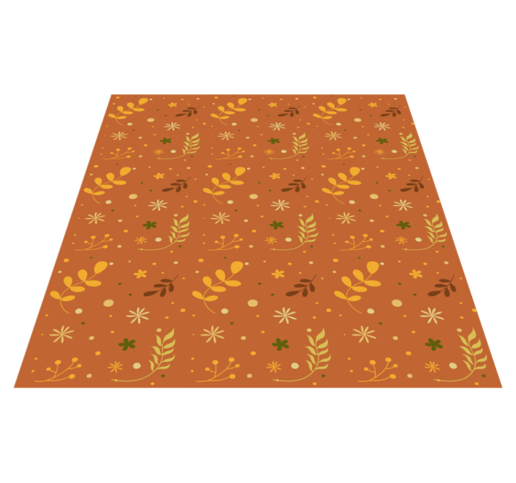 Tapis vinyle plantes design feuilles aux tons orange - TenStickers