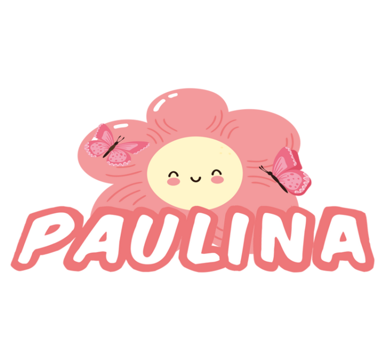 Tapis vinyle plantes fleurs et papillon avec nom - TenStickers