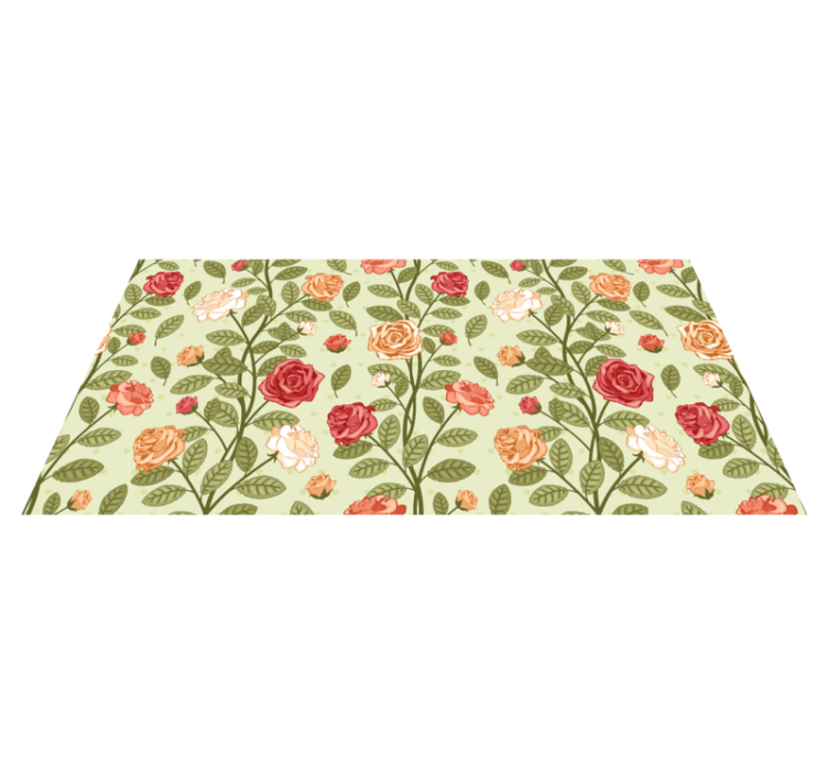 Tapis vinyle plantes bouquet de roses vintage - TenStickers