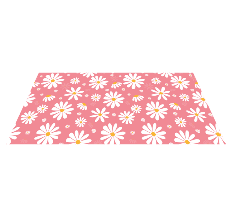 Tapis vinyle plantes fleurs marguerites vintage - TenStickers