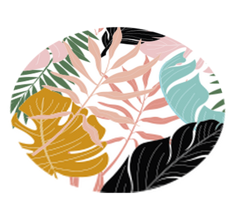 Tapis vinyle plantes motif floral abstrait coloré - TenStickers