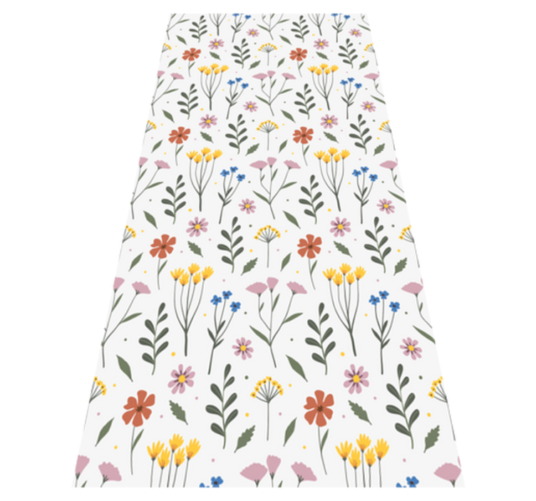 Tapis vinyle plantes motif fleurs multicolores - TenStickers
