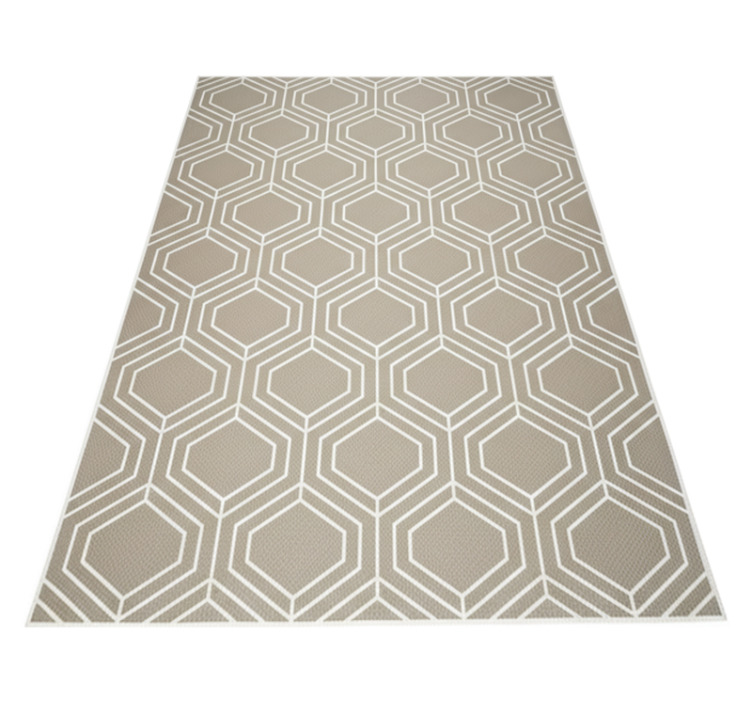 Tapis vinyle géométrique motif tissé en nid d'abeille - TenStickers
