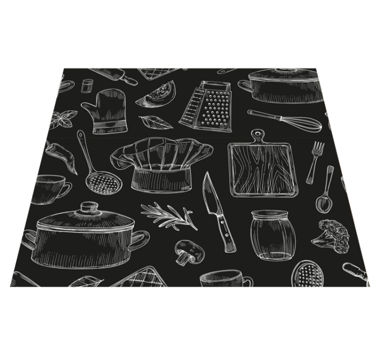 Tapis vinyle cuisine couverts élégants - TenStickers