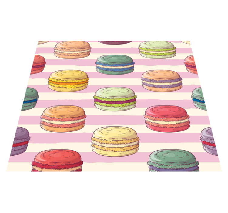 Tapis vinyle cuisine macarons rétro - TenStickers