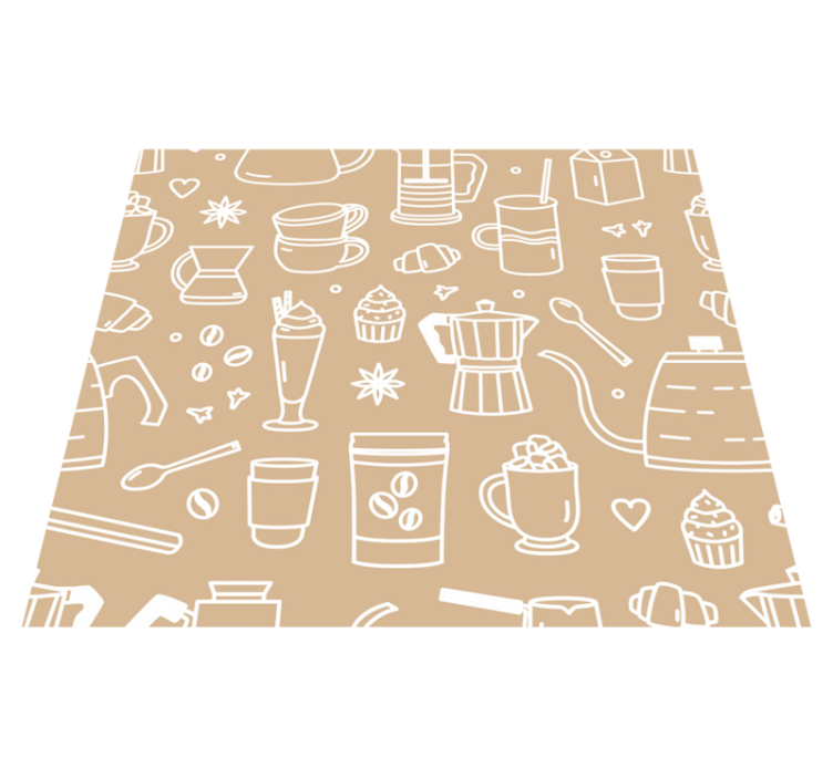 Tapis vinyle cuisine motif tasses et verres - TenStickers