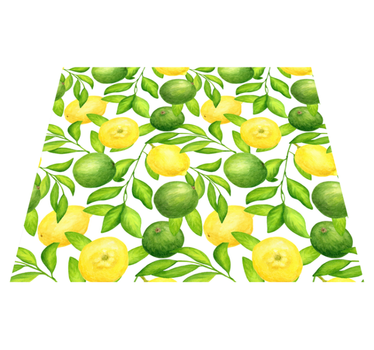 Tapis vinyle cuisine citrons et limes - TenStickers