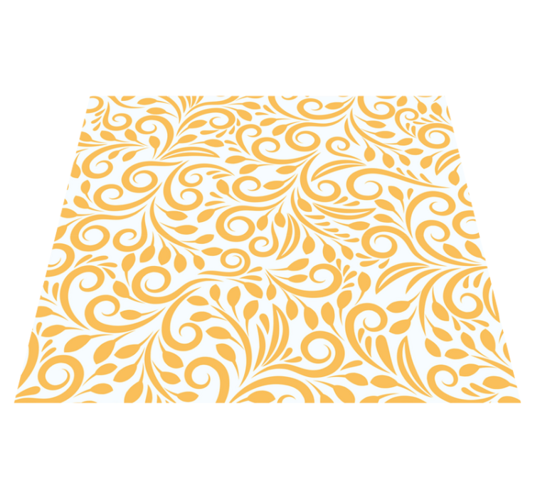 Tapis vinyle cuisine fleurs polonaises jaunes - TenStickers