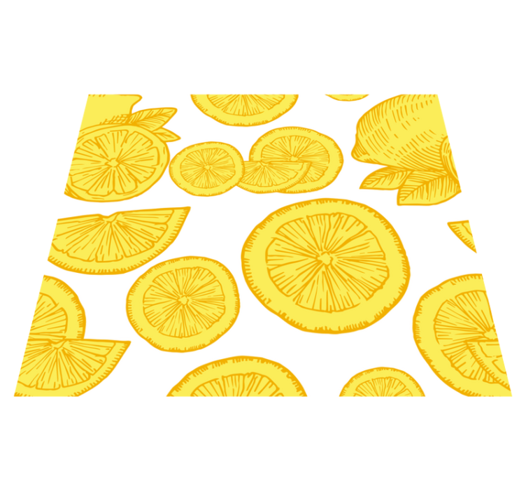 Tapis vinyle cuisine croquis orange et citron - TenStickers