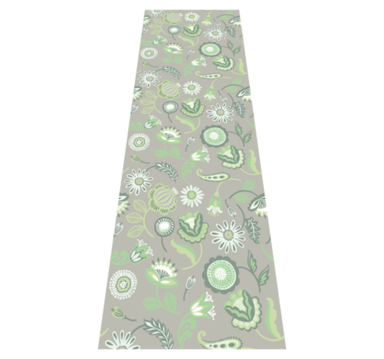 Tapis vinyle cuisine motif floral vert délicat - TenStickers