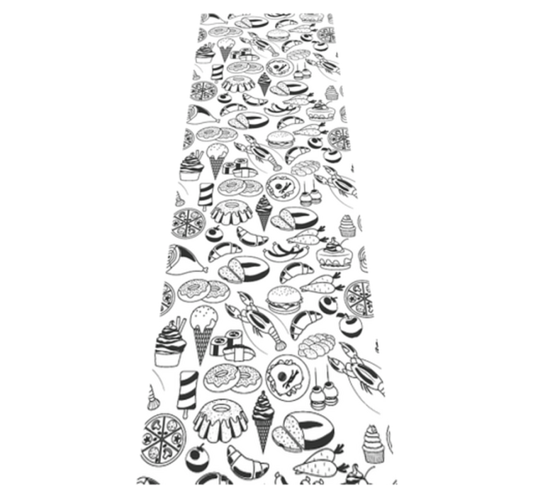 Tapis vinyle cuisine motifs de doodles alimentaires - TenStickers