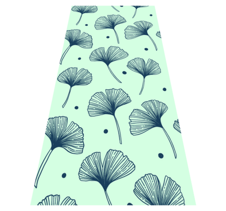 Tapis vinyle cuisine motif floral bleu - TenStickers