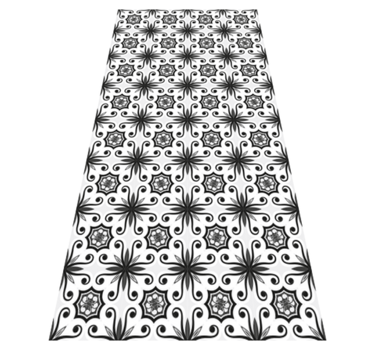 Tapis vinyle cuisine carreaux noirs vintage - TenStickers