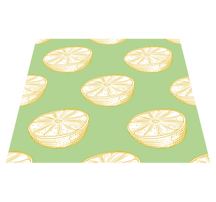 Tapis vinyle cuisine citron fruit dessiné à la main - TenStickers