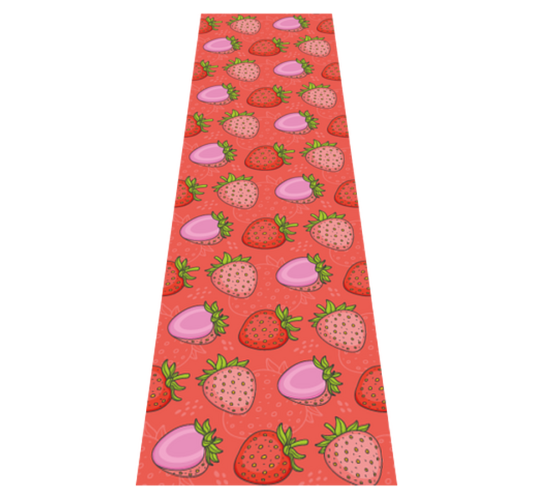 Tapis vinyle cuisine fraises rouges et roses sans couture - TenStickers