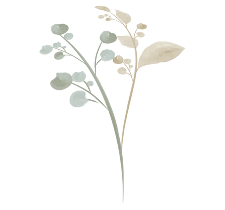 Tapis vinyle salle de bain aquarelle branches - TenStickers