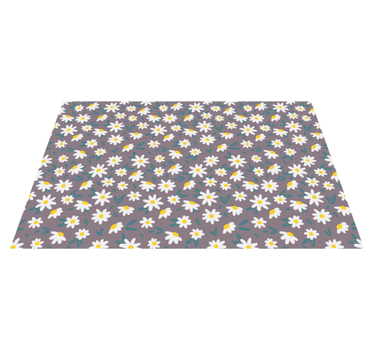 Tapis vinyle plantes motif marguerites mignon - TenStickers