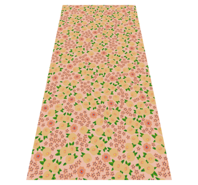 Tapis vinyle plantes motif floral original pêche - TenStickers