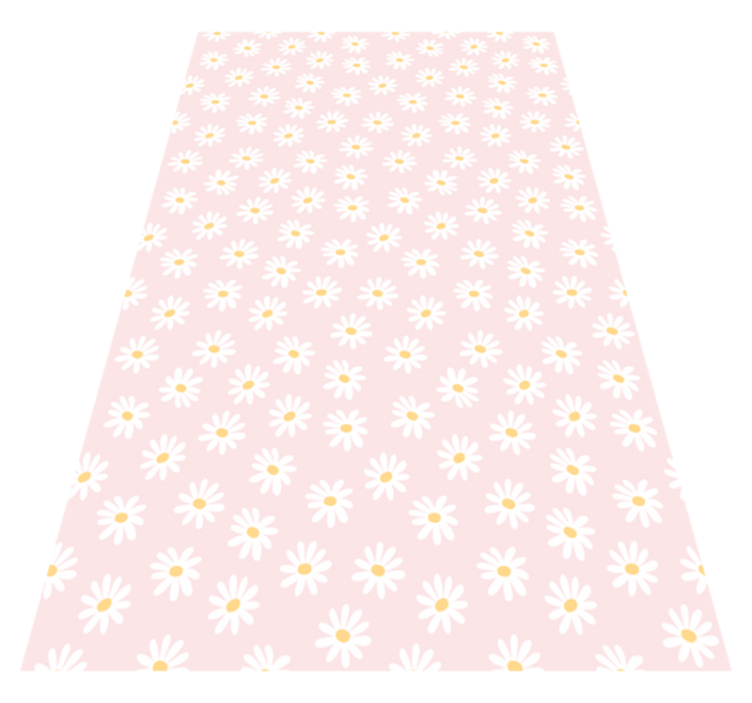 Tapis vinyle plantes motif fleurs marguerites - TenStickers