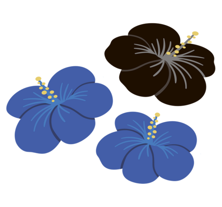 Tapis vinyle plantes arrangement floral hibiscus - TenStickers