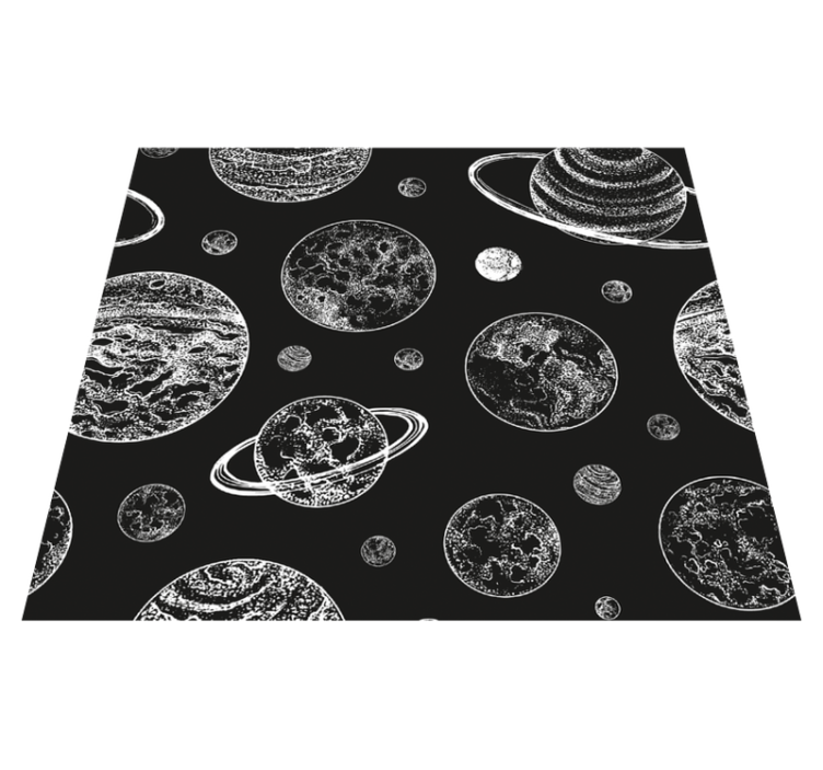 Tapis vinyle étoile espace noir et blanc - TenStickers