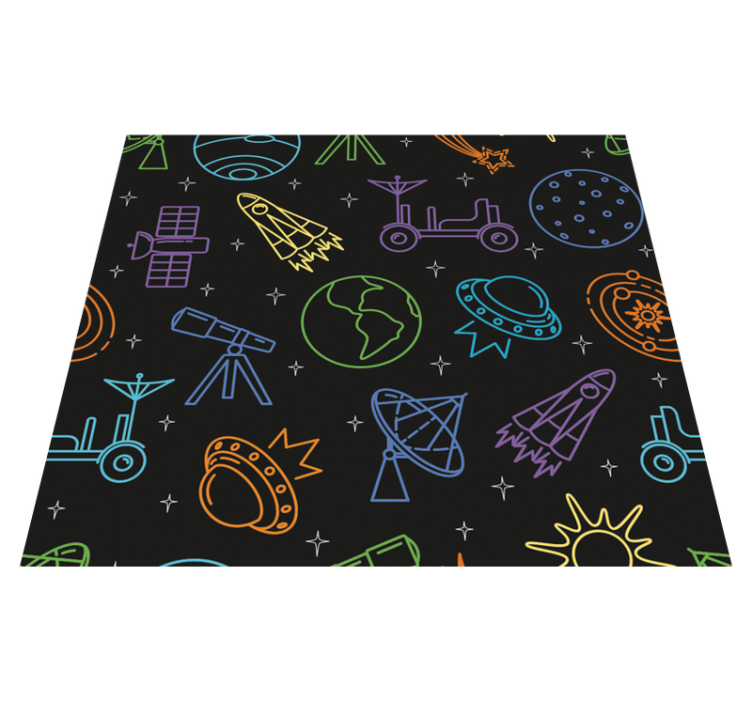 Tapis vinyle étoile icônes spatiales - TenStickers