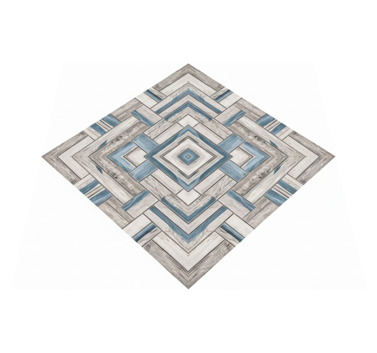 Tapis vinyle salon carreaux bois rustiques - TenStickers