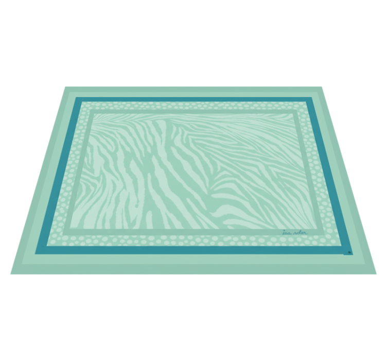Tapis vinyle salon motif rayures zèbre menthe - TenStickers