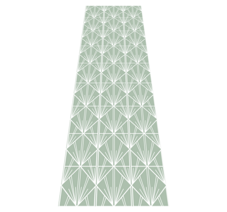 Tapis vinyle géométrique motif déco moderne vert et blanc - TenStickers