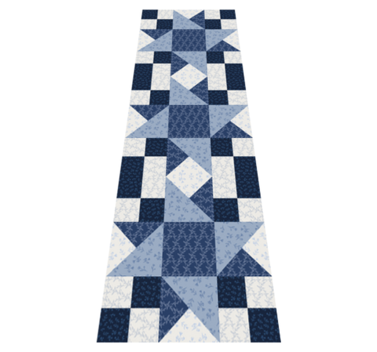Tapis vinyle géométrique design triangles étoiles bleues - TenStickers