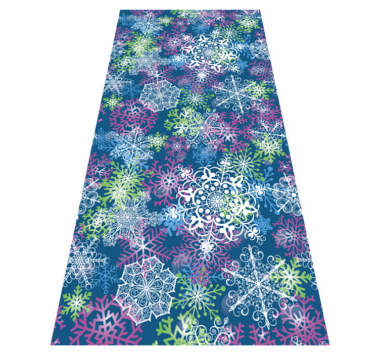 Tapis vinyle noël flocons lumineux sur fond bleu - TenStickers