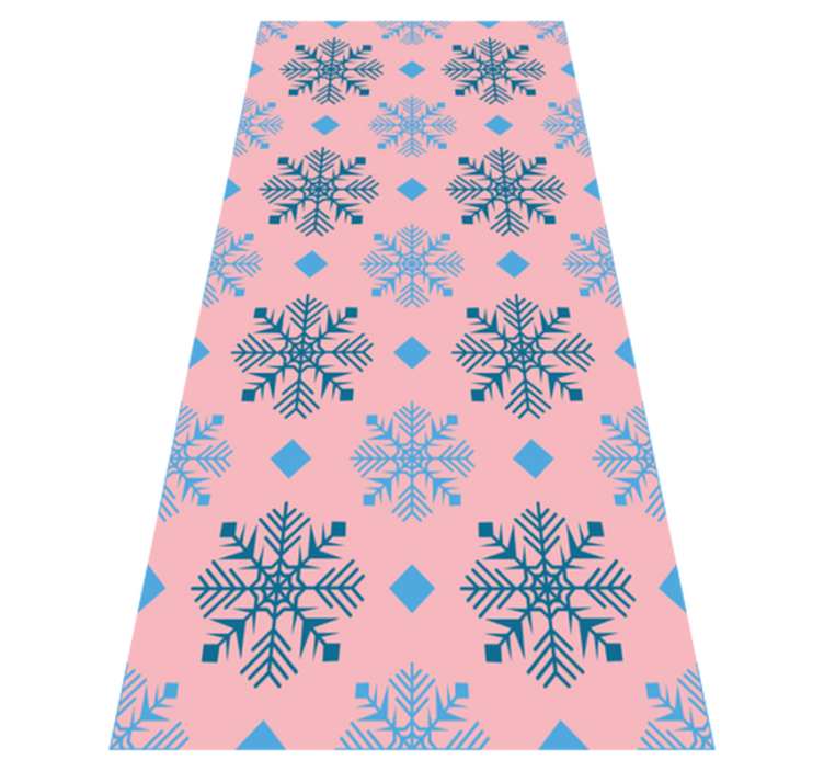 Tapis vinyle noël motif flocons roses et bleus - TenStickers