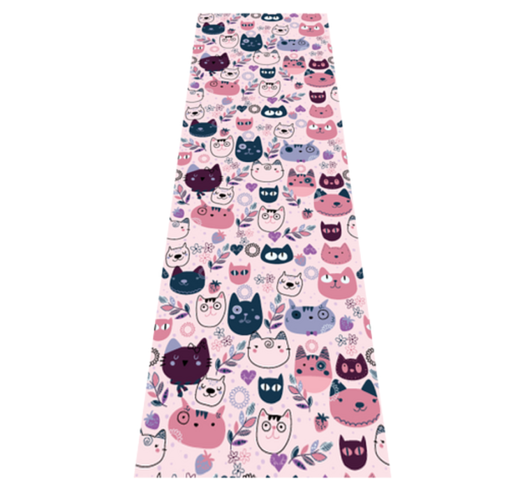 Tapis vinyle chambre motif mode chats roses - TenStickers