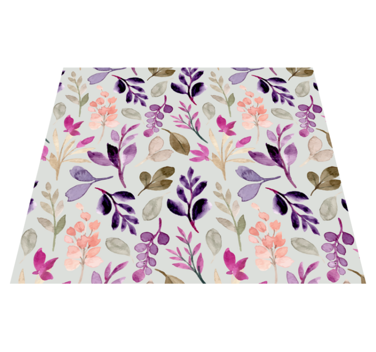 Tapis vinyle chambre couleurs douces florales - TenStickers