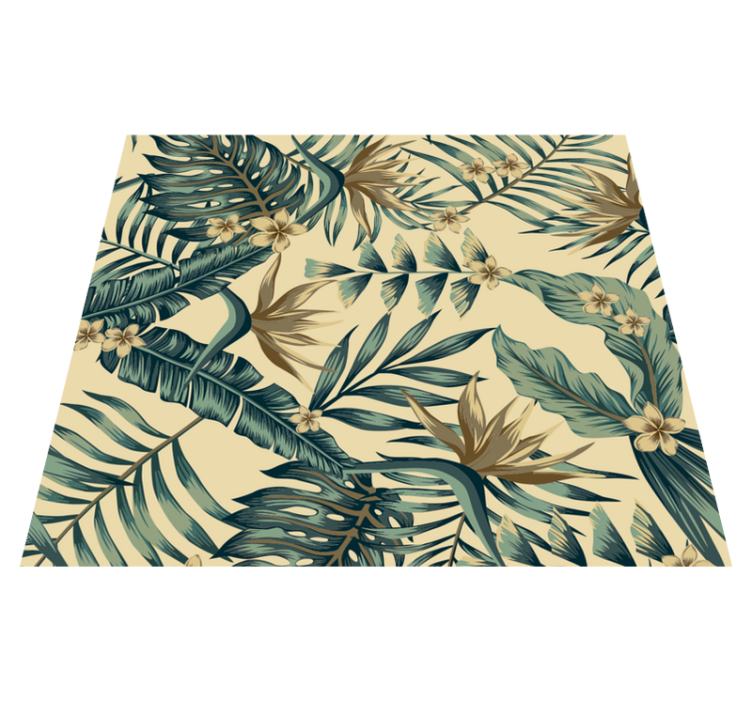 Tapis vinyle chambre feuilles tropicales - TenStickers