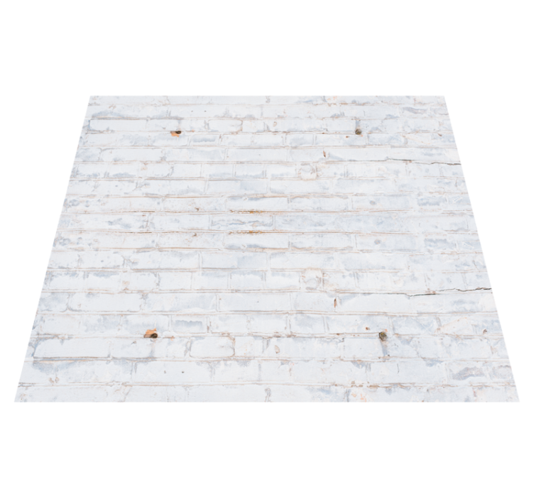 Tapis vinyle chambre motif briques blanches usées - TenStickers