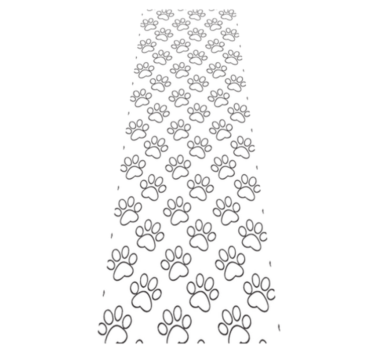 Tapis vinyle chambre empreintes de pattes noires et blanches - TenStickers