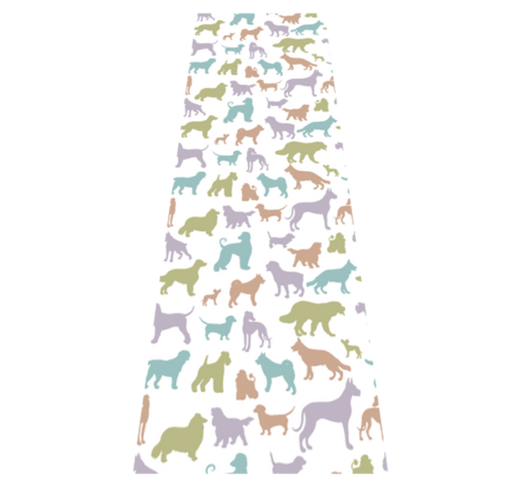 Tapis vinyle chambre silhouettes de chiens pastel - TenStickers