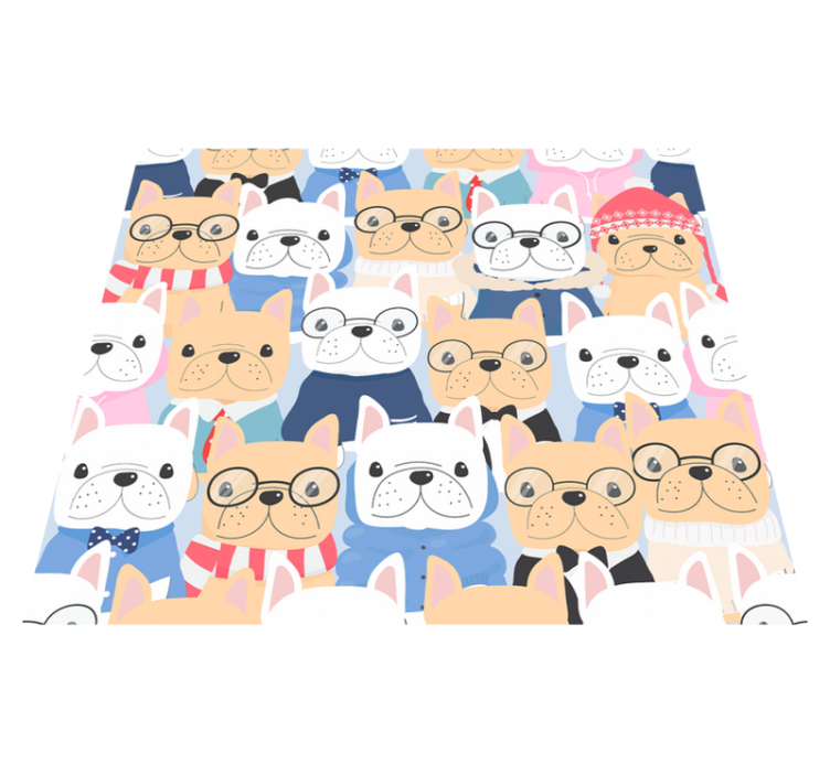 Tapis vinyle chambre chiots mignons - TenStickers
